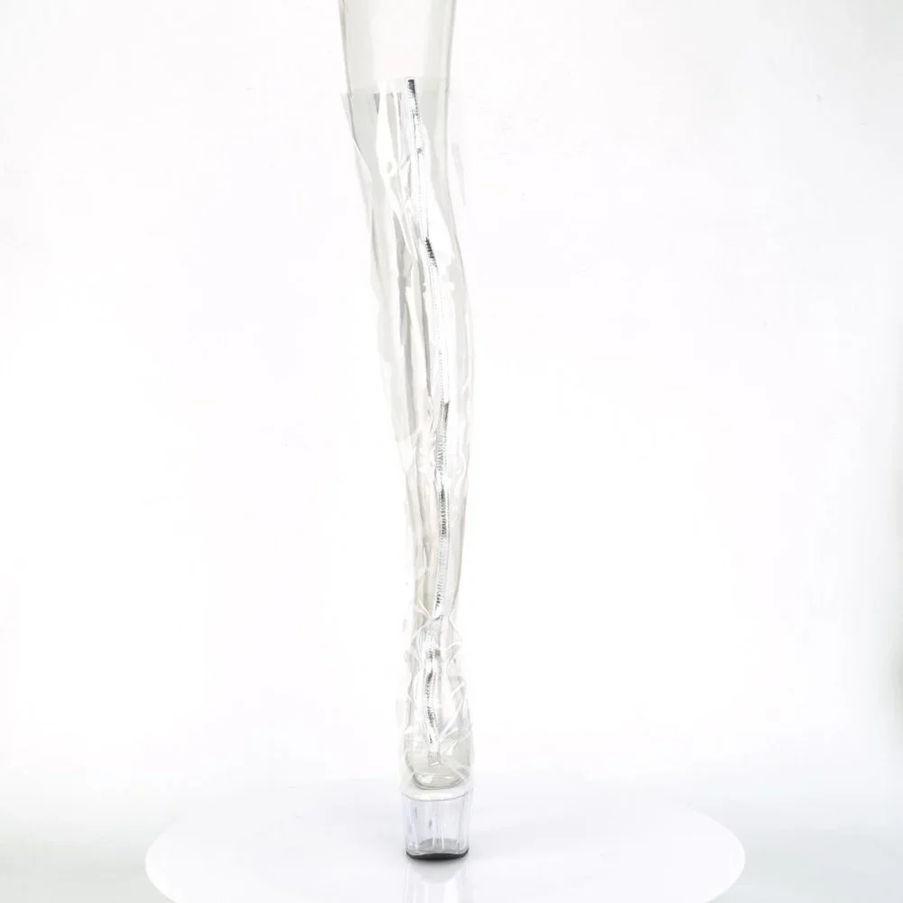Clear Heeled Thigh High Boots - Picture 4 of 5